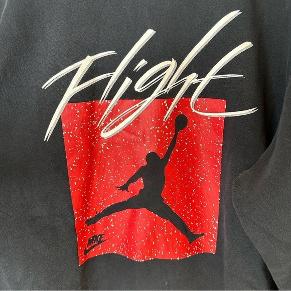Vintage Nike Air Jordan  Flight Sweatshirt Adult XXL Black Red - Picture 2 of 12